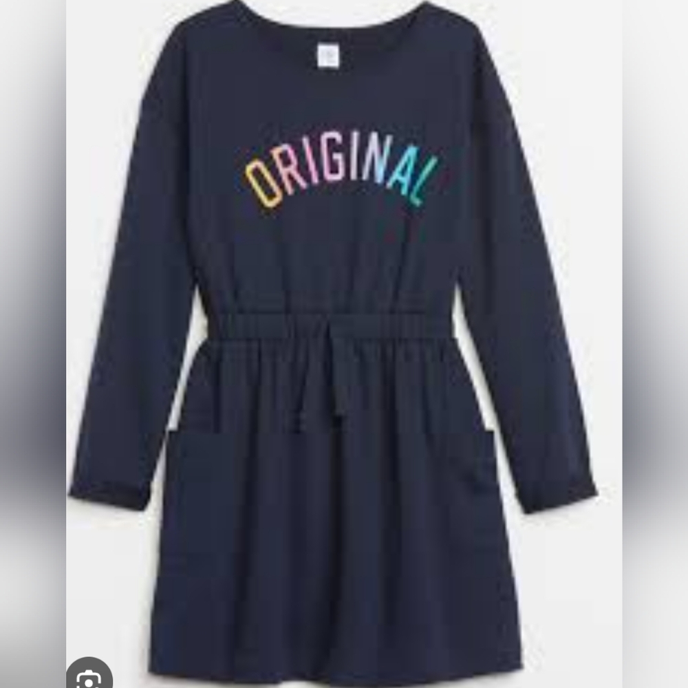 GAP Kids Girl's Casual Blue Long Sleeve Dress